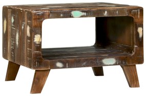 vidaXL Mesa de Café 50x50x35 cm Madeira Sólida Recuperada