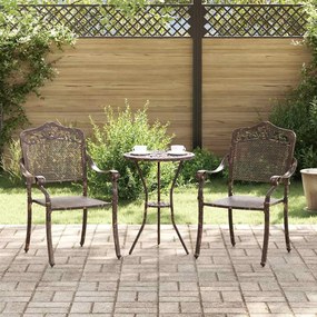 vidaXL Cadeira de Jardim 2 pcs Bronze 64 x 62 x 93cm Alumínio