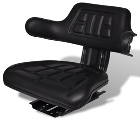 vidaXL Assento de trator com encosto preto