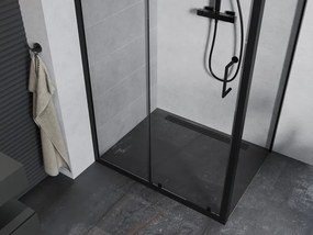 Mexen Apia cabine de duche de correr 100 x 80 cm, transparente, preta - 840-100-080-70-00