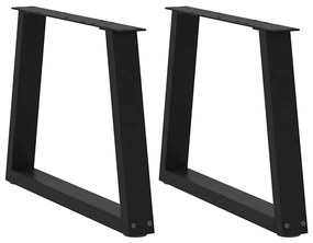 Pés para mesa de centro em V 2 peças preto 70x(42-43,3) cm aço