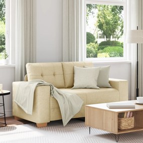 Sofá Loveseat vidaXL Creme 120 cm de Tecido