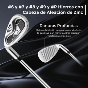Conjunto de tacos de golfe para homens canhotos com bolsa e suporte #1 Driver #3 Fairway e #4 Híbrido com capas #6 7 8 9 #P Ferros e Putter Preto
