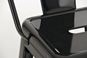 Banco de bar Aiden em metal 44 x 115 x 52 cm Preto