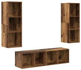Conjunto de Estantes para TV 3 pcs Madeira antiga
