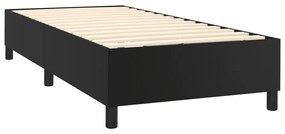 Estrutura de cama 100x200 cm couro artificial preto