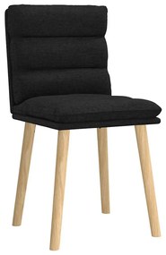 Cadeiras de jantar 2 pcs tecido preto