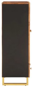 Aparador alto 60x33,5x100 cm mangueira maciça castanho e preto