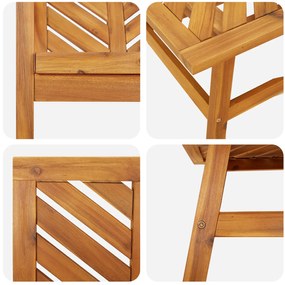 Conjunto de Lounge para Jardim de 3 Peças Madeira Sólida de Acácia