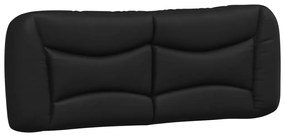 Estrutura cama c/ cabeceira 140x190 cm couro artificial preto