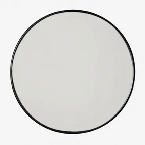 Espelho De Parede Redondo Ø50 Cm Em Ferro Alnie Preto - Sklum