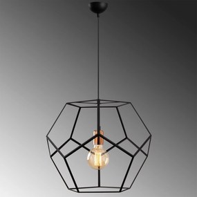 Candeeiro de Teto Degirmen – Preto e Bronze – 56 cm