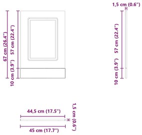 Painel máquina lavar louça Kalmar 45x1,5x67cm carvalho castanho