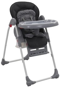 10188 vidaXL Cadeira de refeição para bebé cinzento