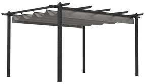 Pérgola de Alumínio 3,96x2,96x2,2 m Pérgola de Jardim com Teto Retráti