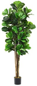 Planta Artificial 180 cm Planta Verde Falsa Quase Natural Ficus Lyrata em Vaso decorativo Casa Loja Escritório
