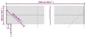 Cerca de arame 1,8x25 m antracite