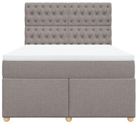 Cama com molas/colchão 140x200 cm tecido castanho-acinzentado