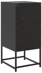 Mesas de cabeceira 2 pcs 36x39x78 cm aço preto