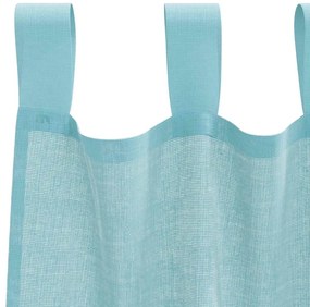Cortinas de voile com laços 2 pcs turquesa 140x245 cm