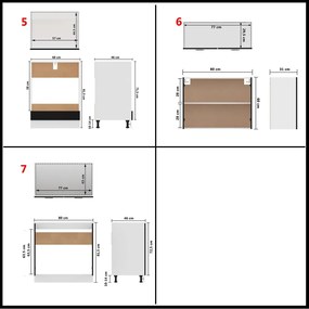 7 pcs conjunto armários de cozinha derivados de madeira preto