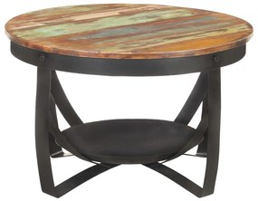 Mesa de centro Ø68x43 cm madeira recuperada maciça
