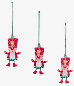 Pack De 3 Enfeites De Natal Em Mdf Vaufel Romã Vermelha - Sklum