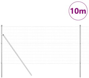 Cerca Euro com 7 Postes 1.4x10 m Aço Galvanizado