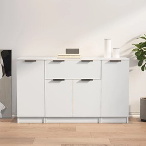 vidaXL Aparadores 3 pcs madeira processada branco