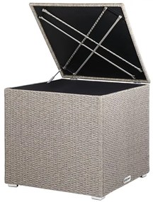 Caixa Arrumação Jardim para almofadas Polyrattan 75 x 75 x 70 cm 318L Creme