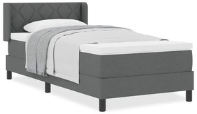 Cama Box com Colchão – Cinza Escuro – 90 x 190 cm – Tecido