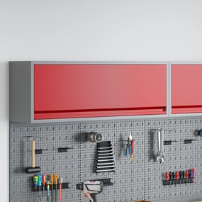 Gabinete de Ferramentas Montado na Parede com Porta a Gás, Vermelho, 1