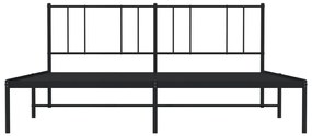 Estrutura de cama com cabeceira 200x200 cm metal preto