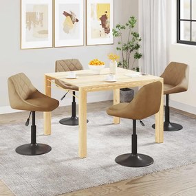 vidaXL Cadeiras de jantar giratórias 4 pcs veludo castanho