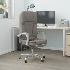 vidaXL Cadeira de escritório reclinável de massagens cinza-acastanhado