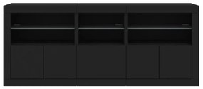 Aparador com luzes LED 162x37x67 cm preto