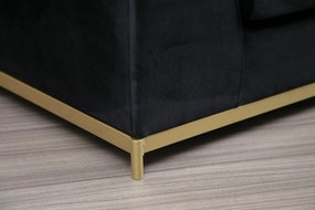 Sofá de 4 Lugares Line – Preto e Dourado – 320 x 102 x 84 cm