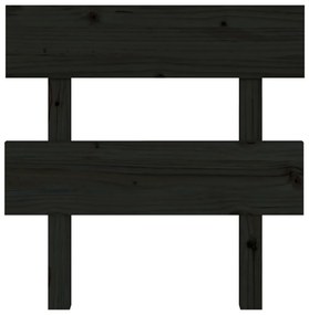 Cabeceira de cama 78,5x3x81 cm pinho maciço preto