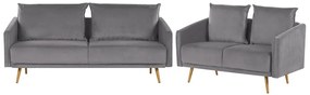 Conjunto de sofá em veludo cinzento MAURA Beliani