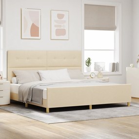 Cama vidaXL Creme 200x200 cm Tecido