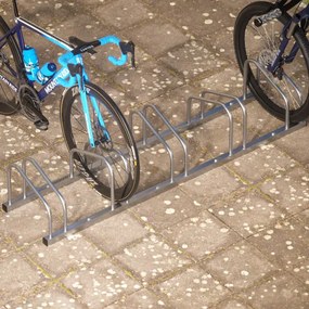 Suporte para bicicletas, 5 unidades, 156 x 32 x 27 cm prateado