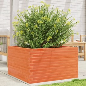vidaXL Vaso/floreira de jardim 80x80x45,5 cm pinho maciço castanho mel