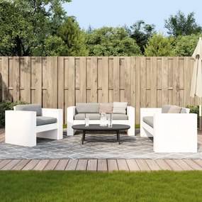 2 pcs conjunto lounge de jardim madeira de pinho maciça branco
