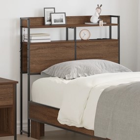vidaXL Cabeceira de armazenamento Madeira castanha 90 cm