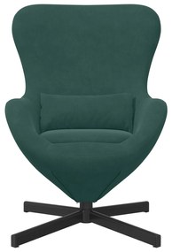 Poltrona Ovo Verde Escuro de Veludo