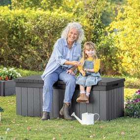 Caixa de arrumação para jardim Darwin 380 L cinzento