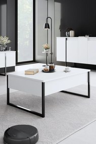 Conjunto de Mobiliário de Sala de Estar Luxe – Branco e Preto – Consol