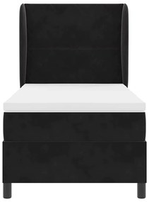 Cama Box com Colchão Preto 100x200 cm em Veludo