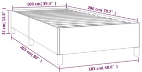 Estrutura de cama 100x200 cm veludo cinzento-escuro