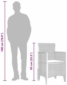 Cadeiras de Jardim com Almofadas 4 pcs Cinzento-claro